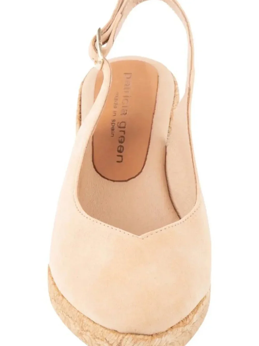 Patricia Green Poppy Slingback Espadrille Wedge Size 10 Beige